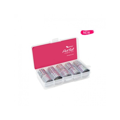 Art Foil Nail Box Argento 6 τεμ