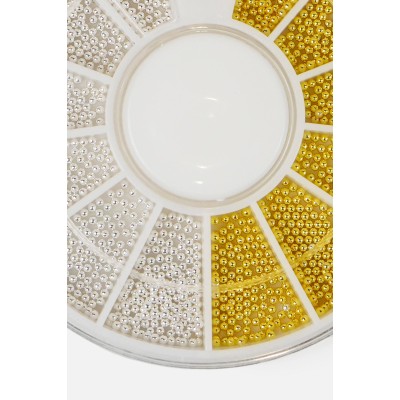 Δισκάκι με χάνδρες silver & gold